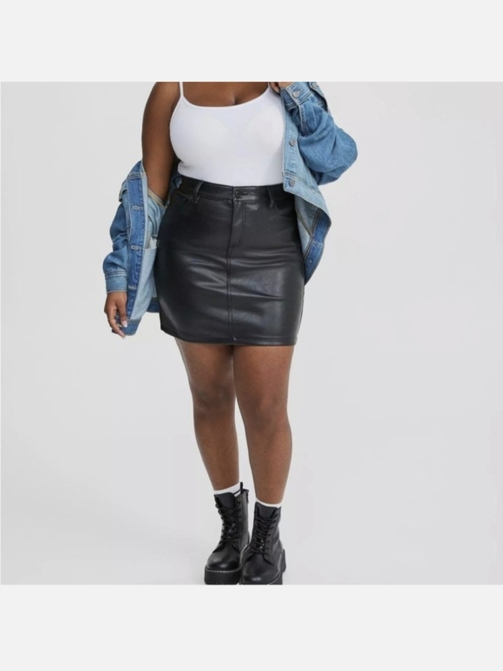 torrid Black Faux Leather Mini Skirt